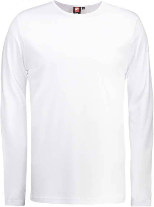 ID - Mens' Interlock T-Shirt Long-Sleeved - Blanc