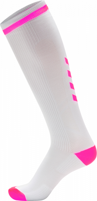 Hummel Elite Indoor sock long › White & pink › 13 Colors