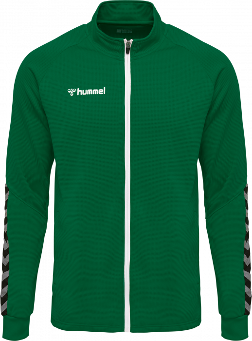Mountaineer Alternativ Ovenstående Hummel Authentic poly zip jacket › Green & white (205366) › 4 Colors