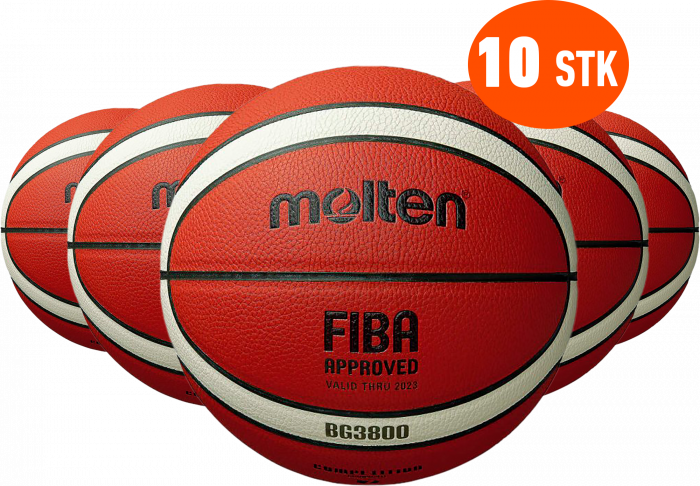 Molten - Basketball Model 3800 (Gm) Str. 6 10 Pcs - Orange & white