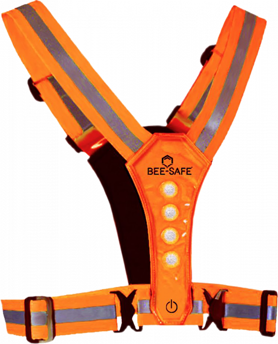 Bee-Safe - Led Løbevest Med Lys - Orange