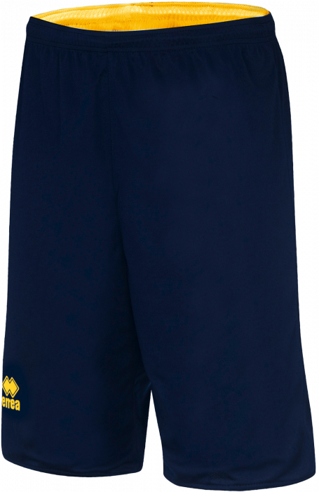 Errea - Chicago Double Vendbar Basketball Shorts - Navy Blå & gul