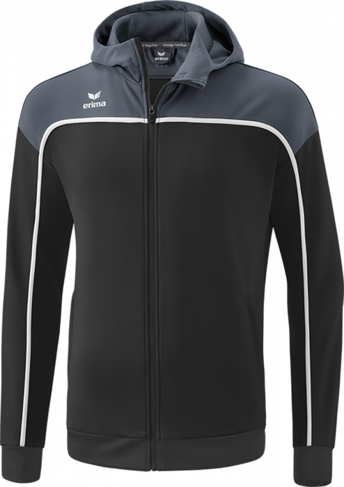 Erima - Change Training Jacket With Hood - Black Grey & slate grey