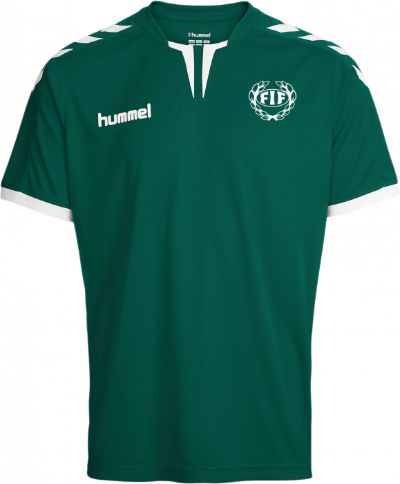 Hummel - Fh Polyester Tee Junior - Evergreen & wit