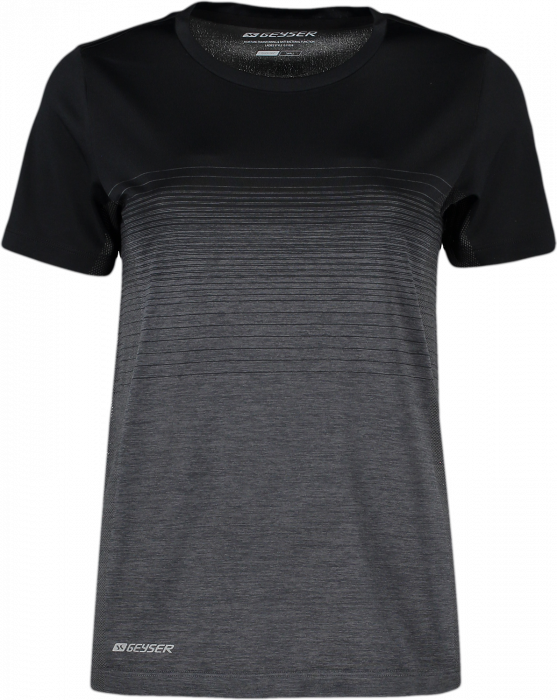 Geyser - Striped Women's T-Shirt - Black & anthracite melange
