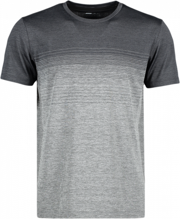 Geyser - Man Seamless Striped S/s T-Shirt - Anthracite Melange & grijs