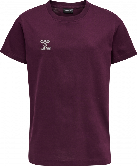 Hummel - Move Grid Cotton T-Shirt Kids - Grape Wine