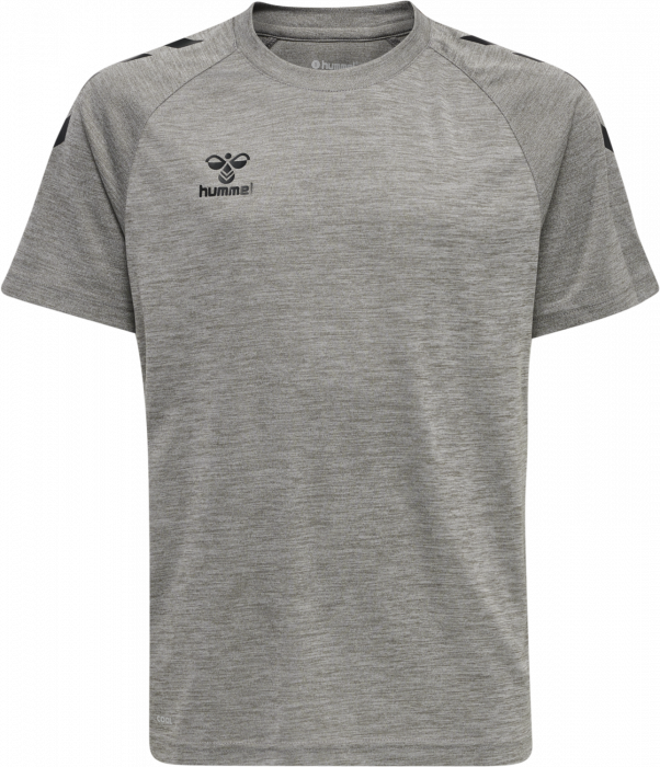 Hummel - Core Xk Poly T-Shirt Jr - Grey Melange & czarny
