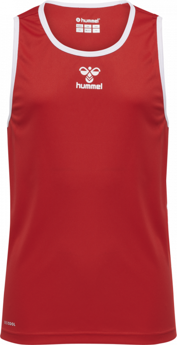 Hummel - Core Xk Basket Jersey Jr - True Red & weiß