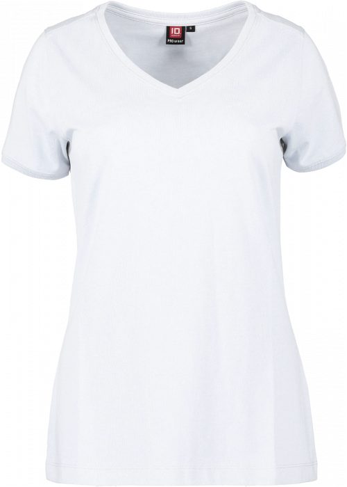 ID - Pro Wear Care T-Shirt V-Hals Dame - Hvid