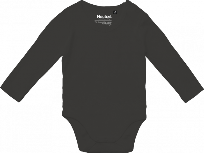 Neutral - Organic Long Sleeve Bodystocking Babies - Charcoal