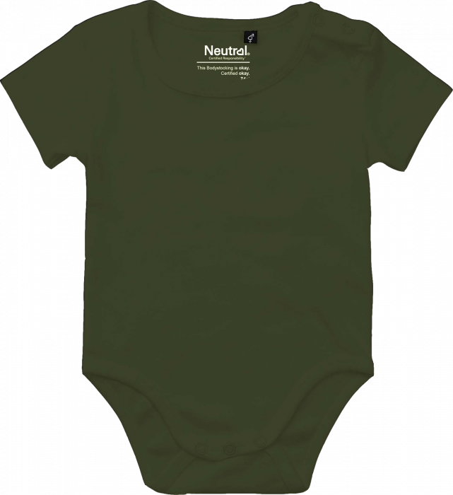 Neutral - Organic Short Sleeve Bodystocking Babies - Military