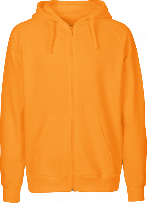 Neutral - Organic Cotton Hoodie With Full Zip Men - Okay Orange