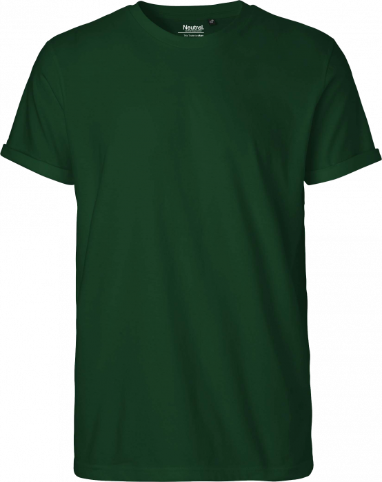 Neutral - Organic Mens Roll Up Sleeve Cotton T-Shirt - Bottle Green