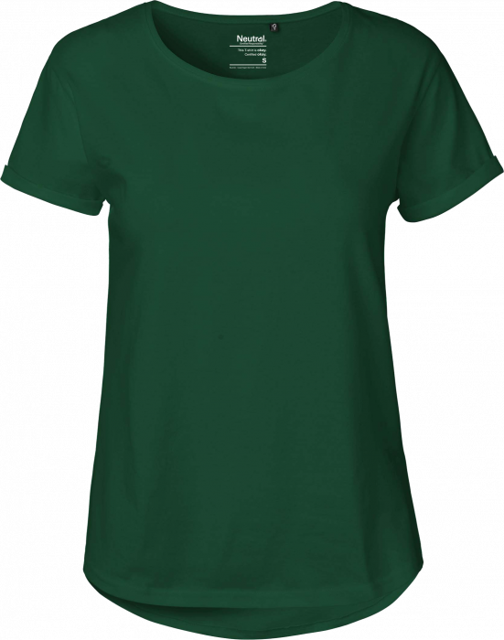 Neutral - Økologisk Roll Up Sleeve T-Shirt Dame - Bottle Green