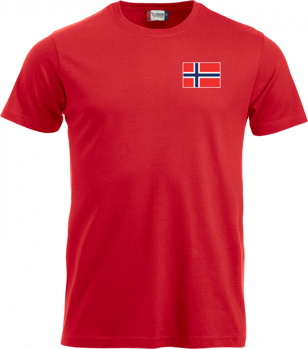 Clique - Lande T-Shirt - Norge - Rød