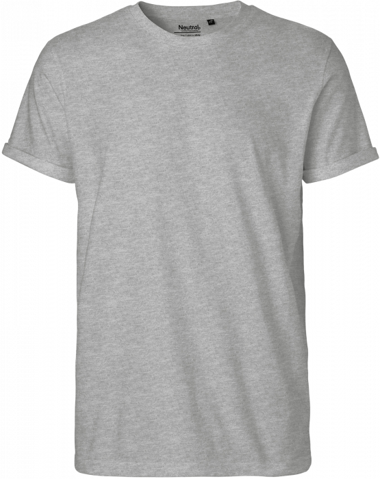 Neutral - Organic Mens Roll Up Sleeve Cotton T-Shirt - Sport Grey