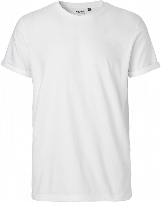Neutral - Organic Mens Roll Up Sleeve Cotton T-Shirt - White