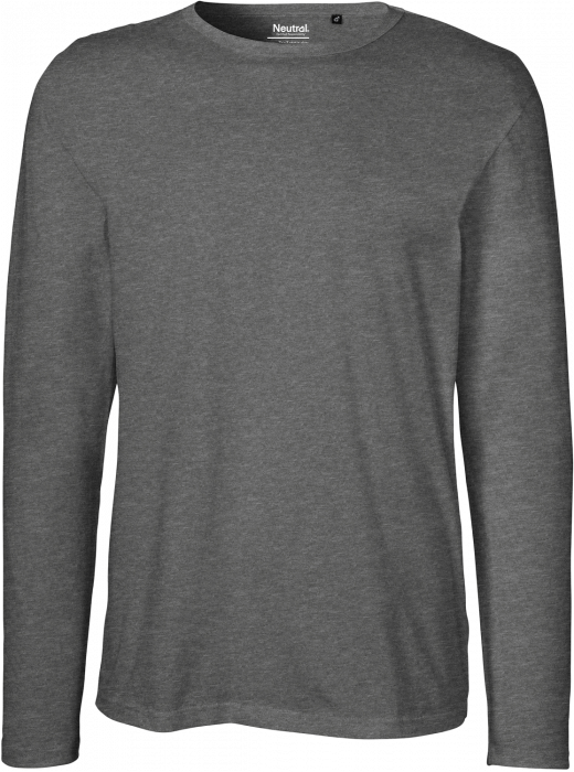 Neutral - Organic Long Sleeve Cotton T-Shirt - Dark Heather