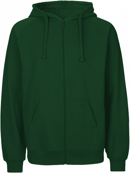 Neutral - Organic Cotton Hoodie With Full Zip Men - Bottle Green