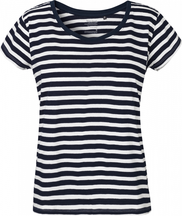 Neutral - Striped T-Shirt Loose Fit Female - White & navy