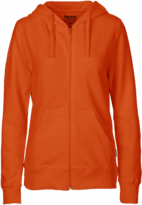 Neutral - Organic Cotton Hoodie With Full Zip Women - Orange
