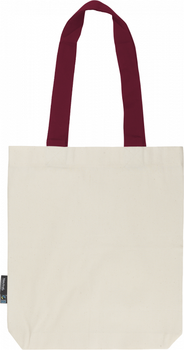 Organic tote bag with contrast handles › Nature bordeaux (O90002) › 7 Colors