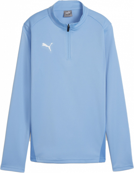 Puma - Team Goal Training Top With Half Zip Women - Light blue & white