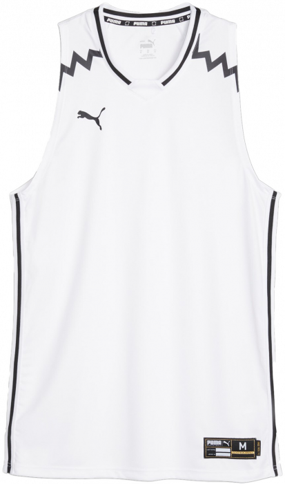 Puma - Hoops Team Basketball Jersey - Branco & preto