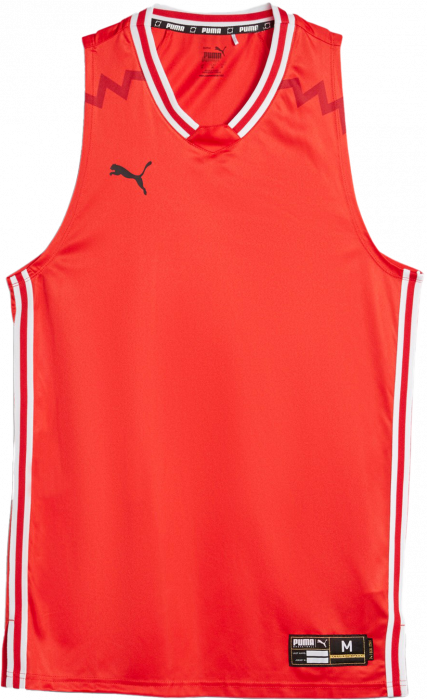 Puma - Hoops Team Basketball Jersey - Czerwony & biały
