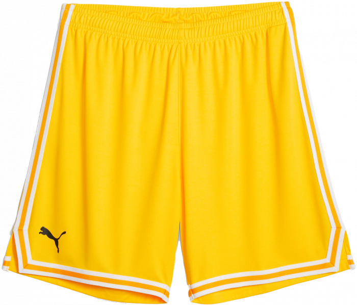 Puma - Hoops Team Basketball Shorts - Cyber Yello & branco