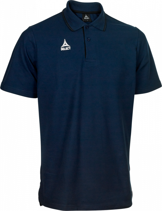 Select - Oxford Polo T-Shirt - Marineblau & schwarz