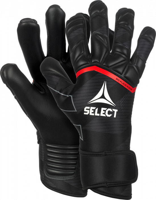 Select - 90 Flexi Kids V24 Goal Keeper Gloves - Czarny & czerwony