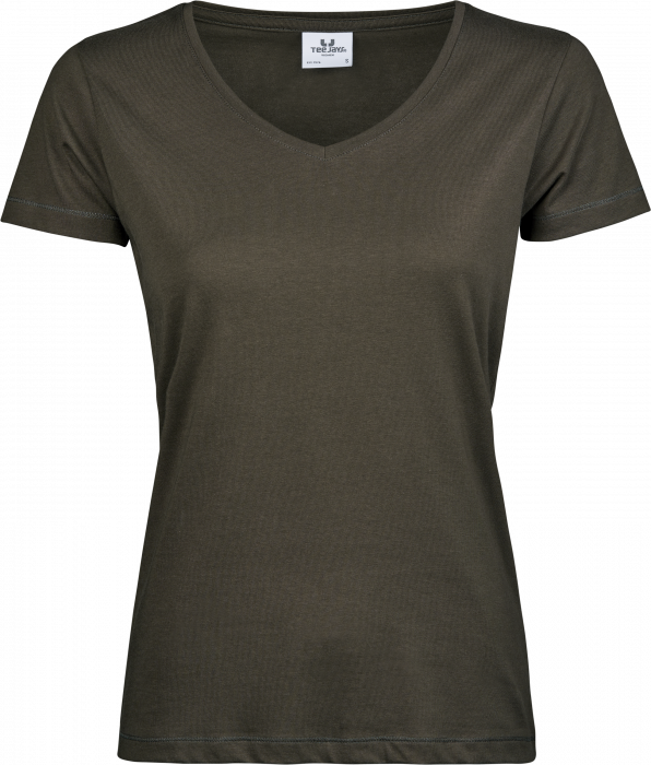 Tee Jays - Blød Økologisk T-Shirt Med V-Hals Til Kvinder - Dark Olive